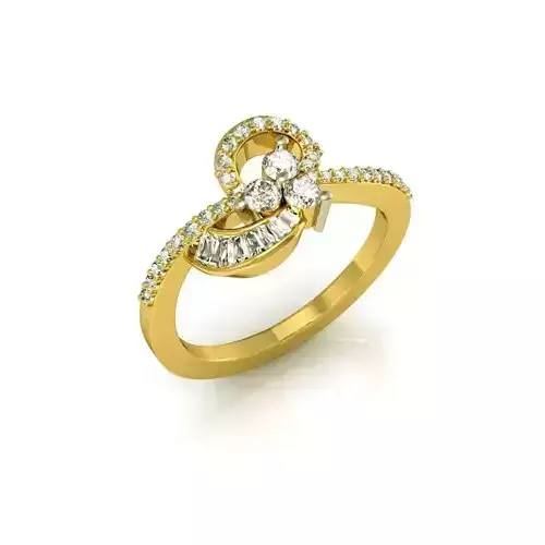 Gold Engagement Ring With Diamonds 125