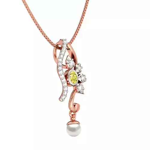 Rose Gold Pendant With Gemstone