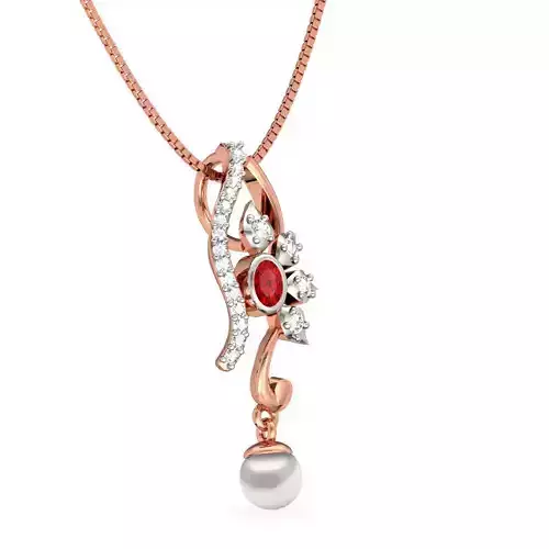 Rose Gold Pendant With Ruby