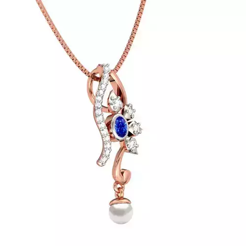 Rose Gold Pendant With Sapphire