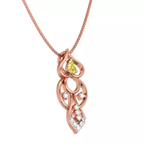 Rose Gold Pendant With Gemstone 1