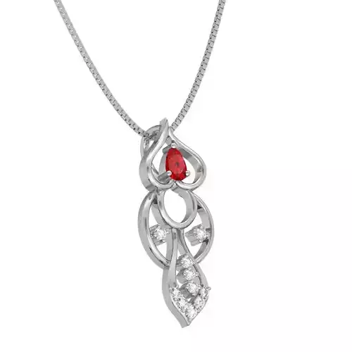 Rose Gold Pendant With Ruby 1