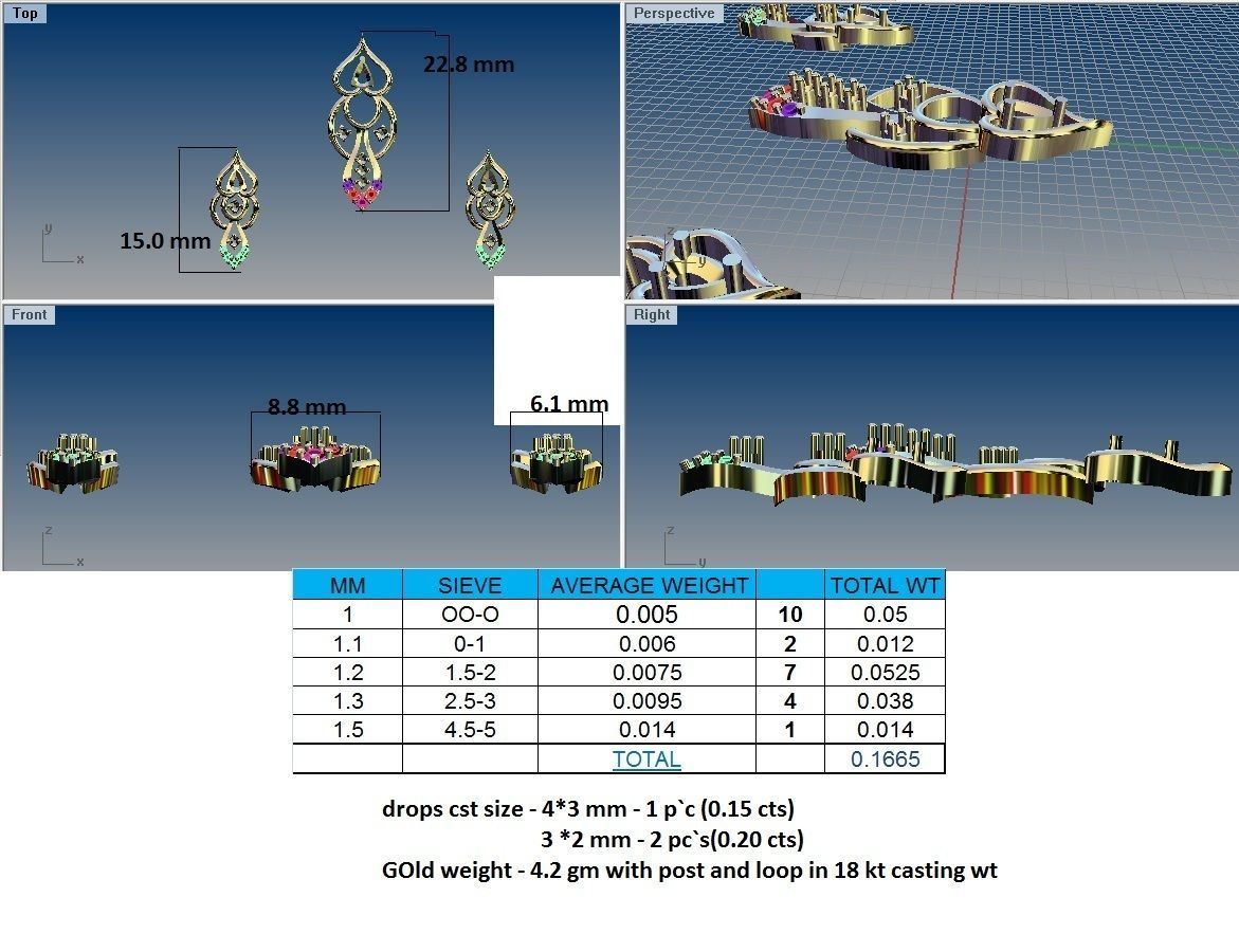 Rose Gold Pendant With Ruby 1 3D print model_8