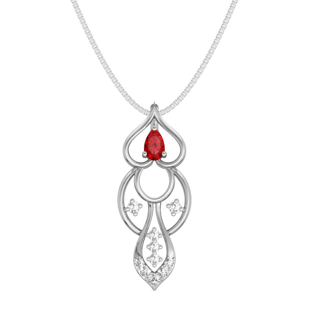 Rose Gold Pendant With Ruby 1 3D print model_4
