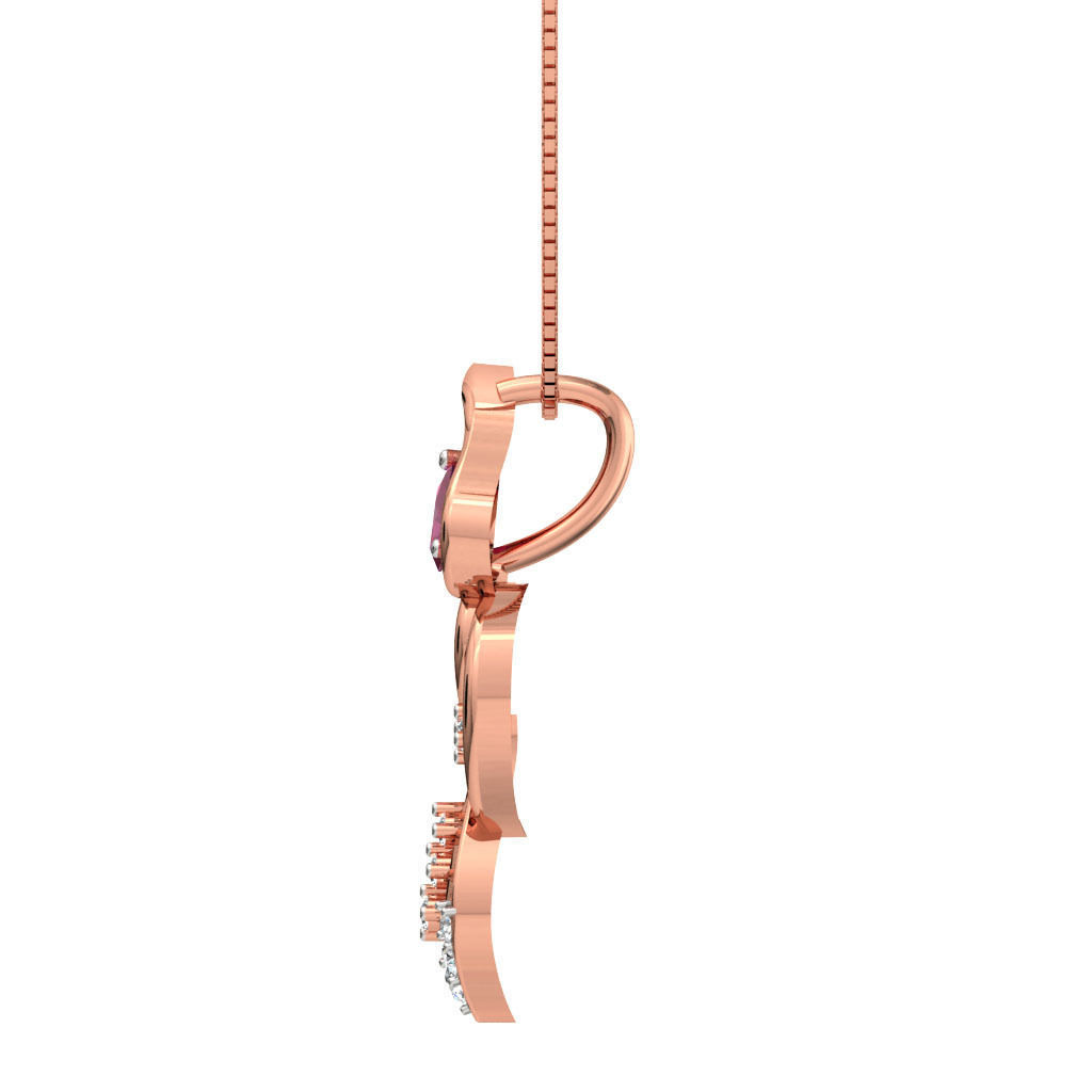 Rose Gold Pendant With Ruby 1 3D print model_1