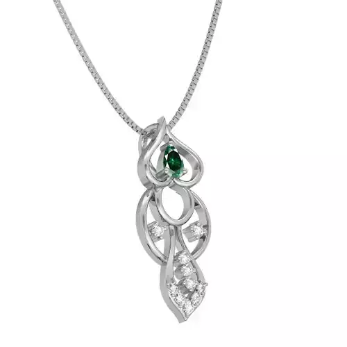 Rose Gold Pendant With Emerald 1