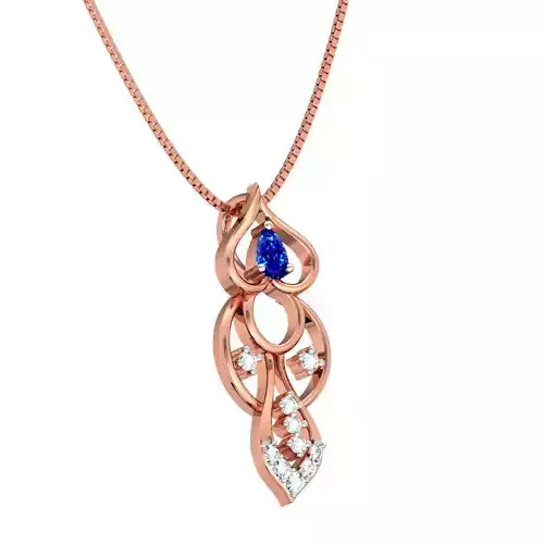 Rose Gold Pendant With Sapphire 1