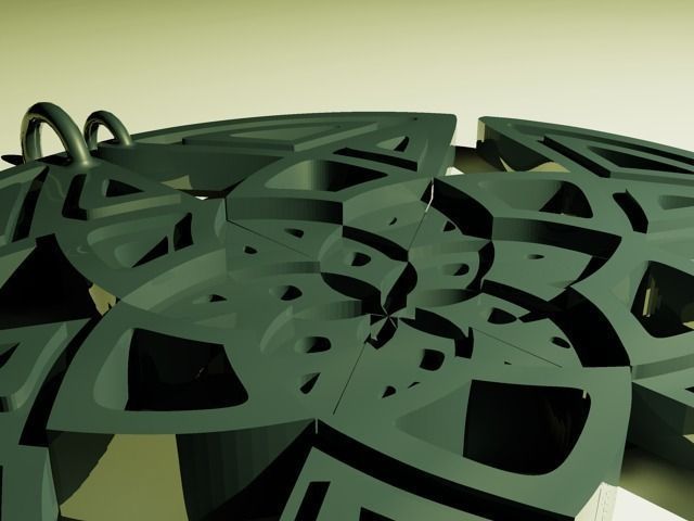 Pendant circular metal plate 3D print model_3