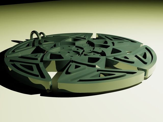 Pendant circular metal plate 3D print model_1
