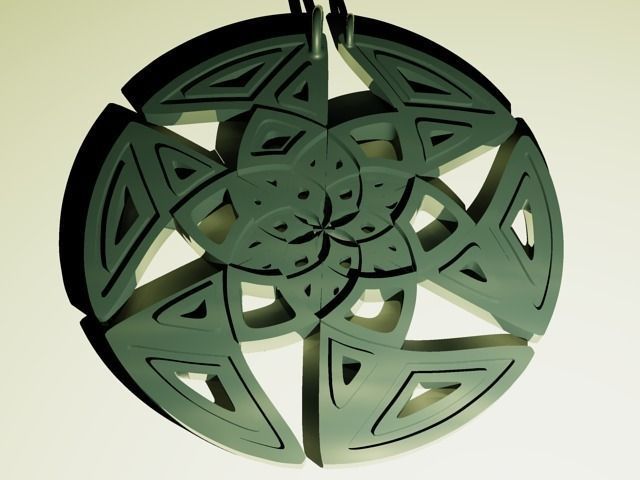 Pendant circular metal plate 3D print model_2