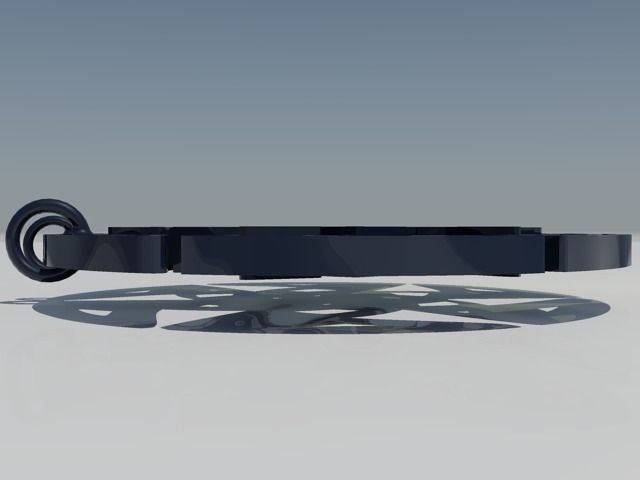 Pendant circular metal plate 3D print model_0