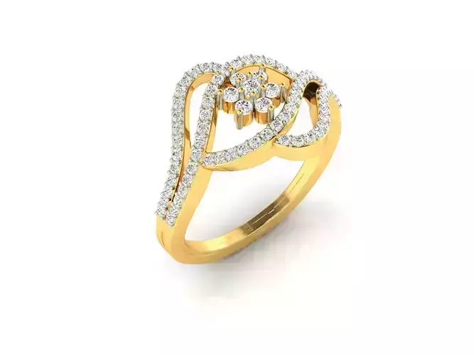 Swirl Gold Ring With Diamonds 38