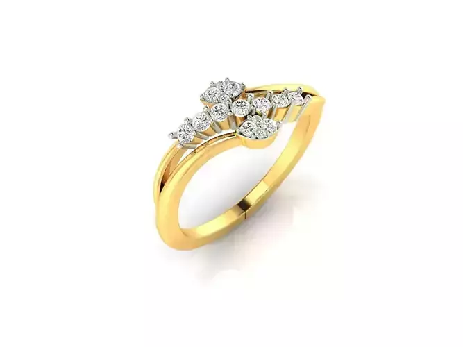 Swirl Gold Ring With Diamonds 39