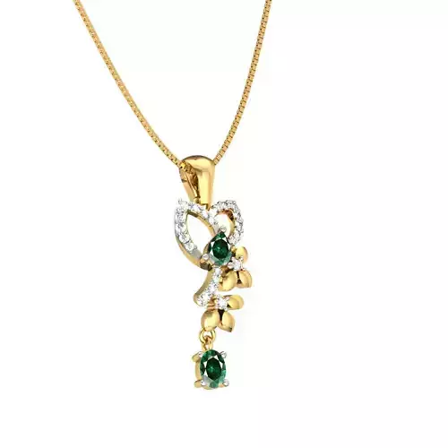 Gold Pendant With Emerald 2