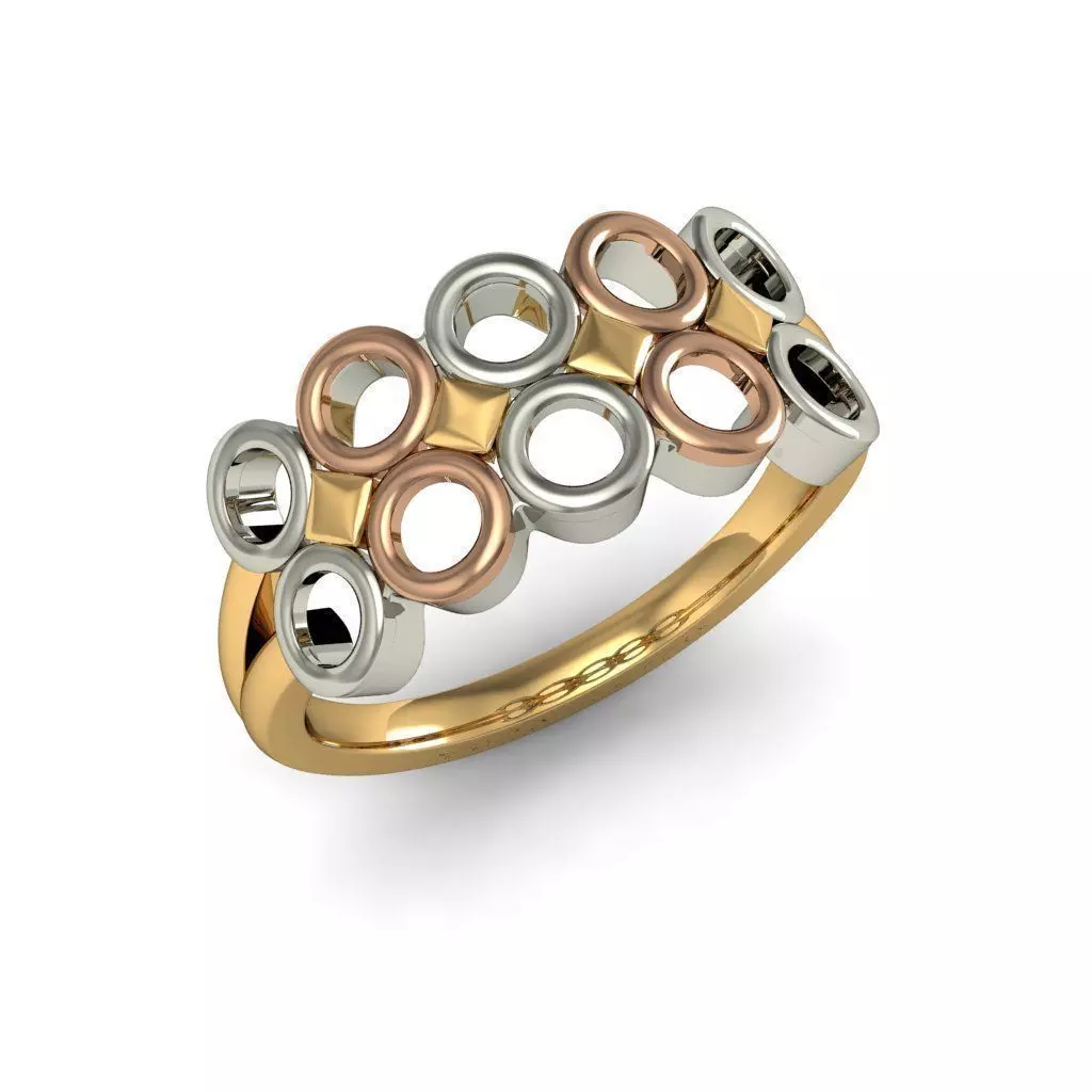 Circle Theme Grid Ring 3D print model
