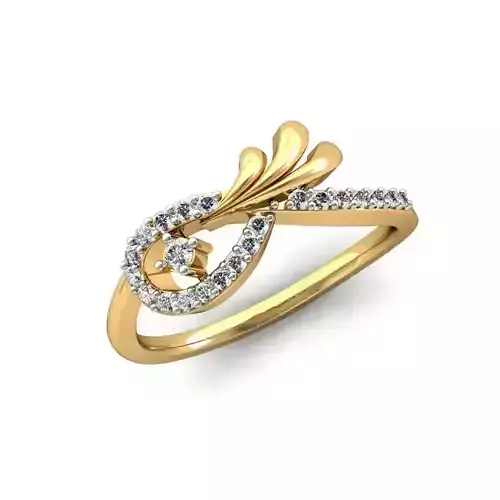 Gold Loop Ring With Diamonds 7