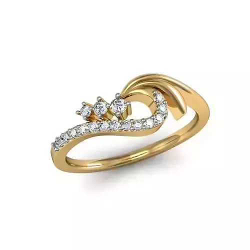 Swirl Gold Ring With Diamonds 40