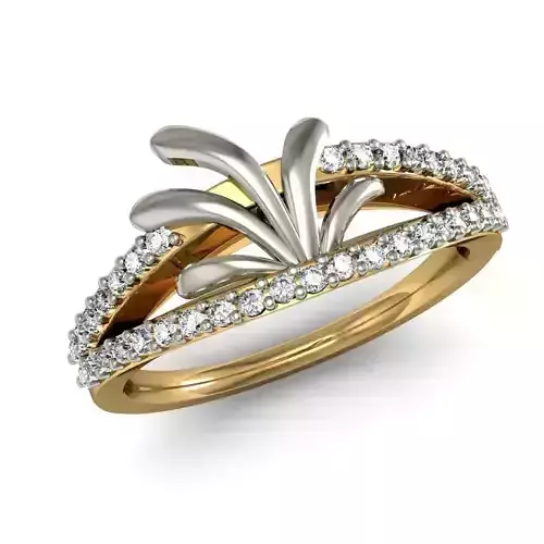 Gold Engagement Ring With Diamonds 130