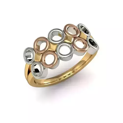 Circle Theme 3 Metal Ring 3D print model
