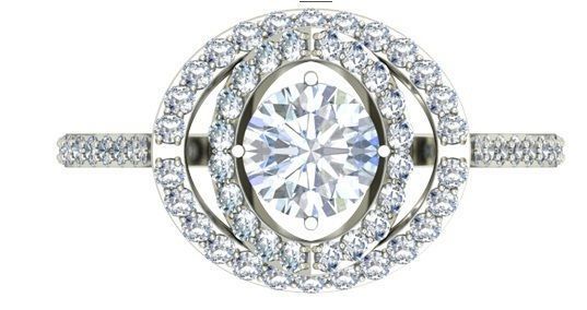 Silver Ring With Diamonds 8 3D print model_3