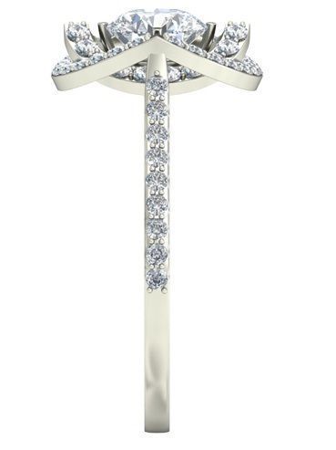 Silver Ring With Diamonds 8 3D print model_2