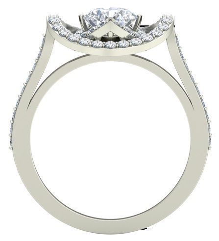 Silver Ring With Diamonds 8 3D print model_1