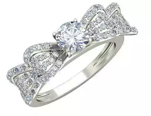 Silver Engagement Ring With Diamonds 55