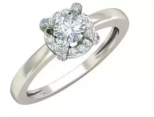 Silver Engagement Ring With Diamonds 56