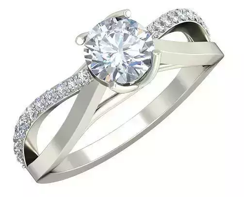 Silver Engagement Ring With Diamonds 57