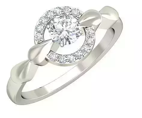Round Shaped Silver Ring With Diamonds 1
