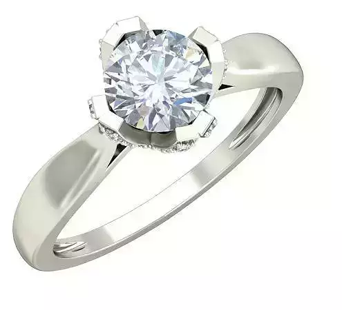 Silver Engagement Ring With Diamonds 61