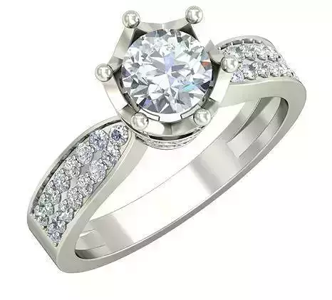 Silver Engagement Ring With Diamonds 64