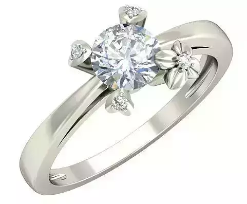 Silver Engagement Ring With Diamonds 66