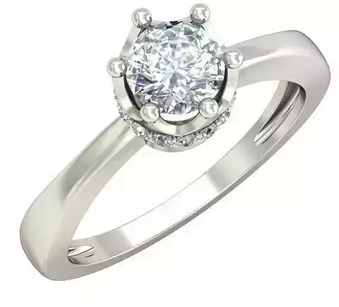 Silver Engagement Ring With Diamonds 67