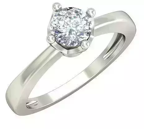 Silver Engagement Ring With Diamonds 68