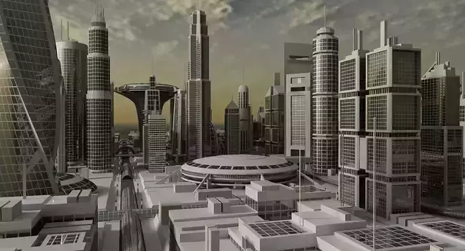 Sci-Fi City 3D model