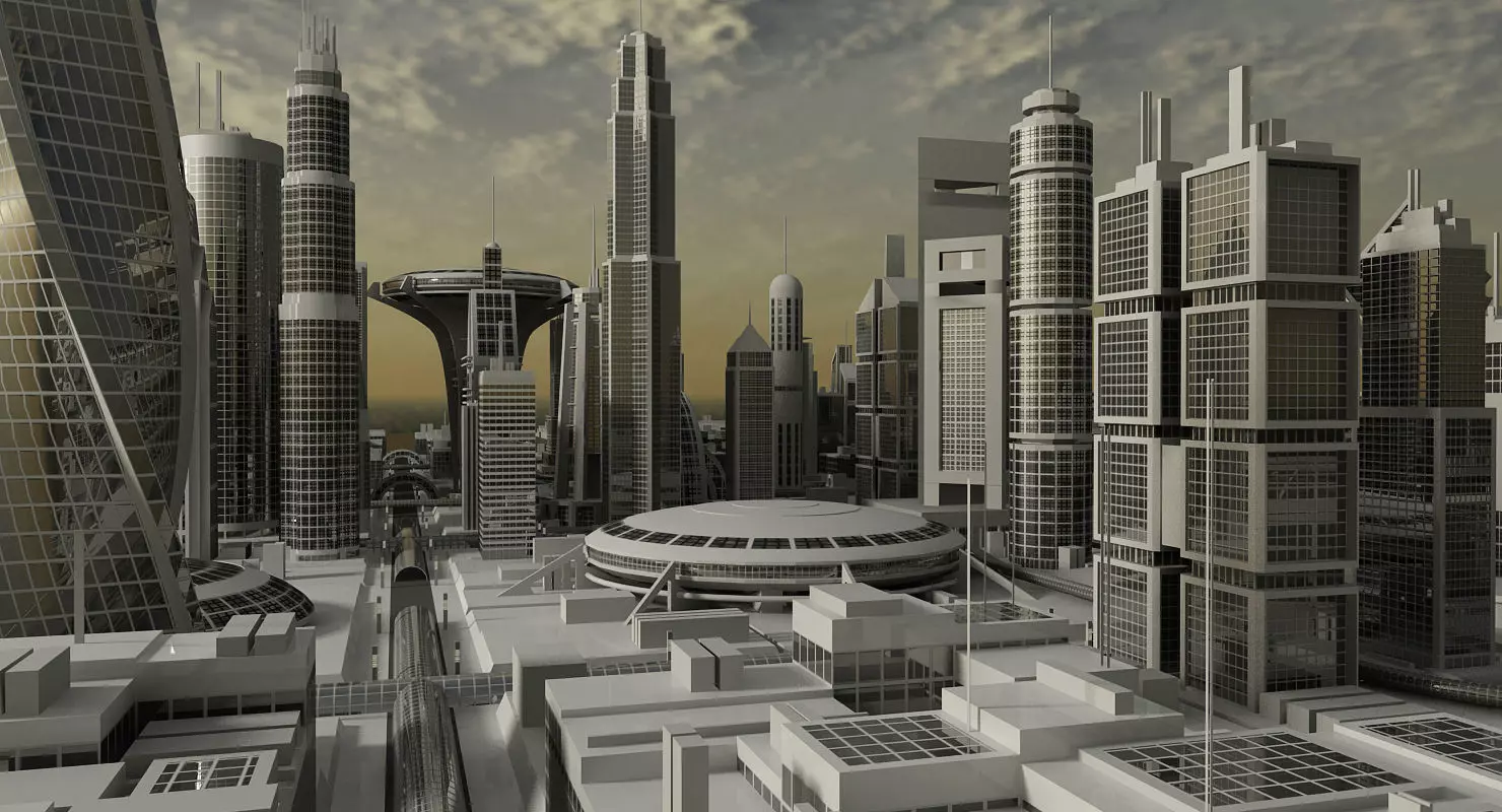 Sci-Fi City 3D model_0