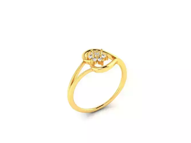 Heart Shaped Gold Ring With Diamonds 1