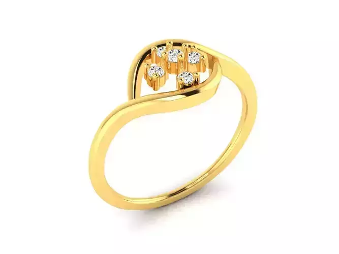 Swirl Gold Ring With Diamonds 44