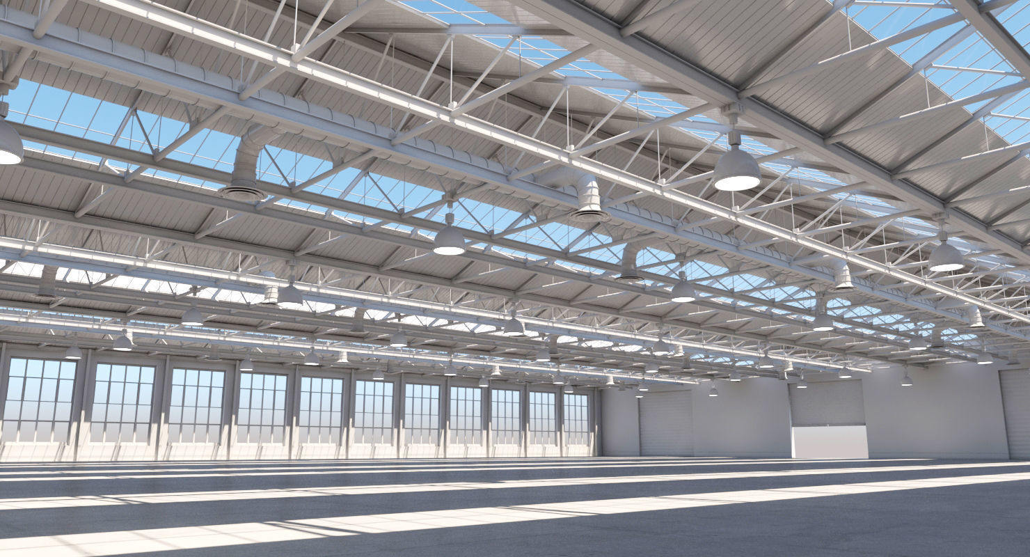 Warehouse empty 3D model_7