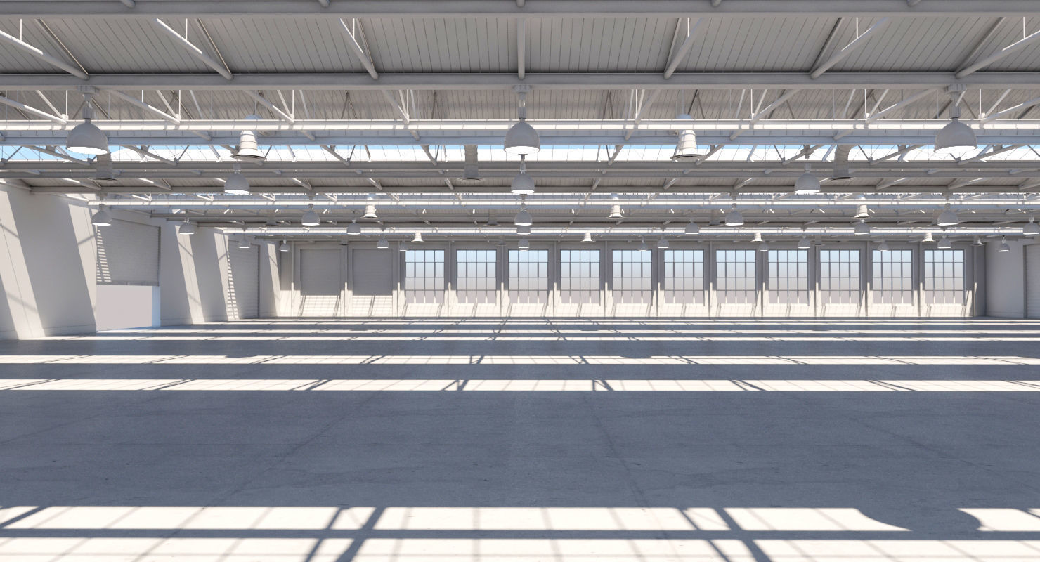 Warehouse empty 3D model_6