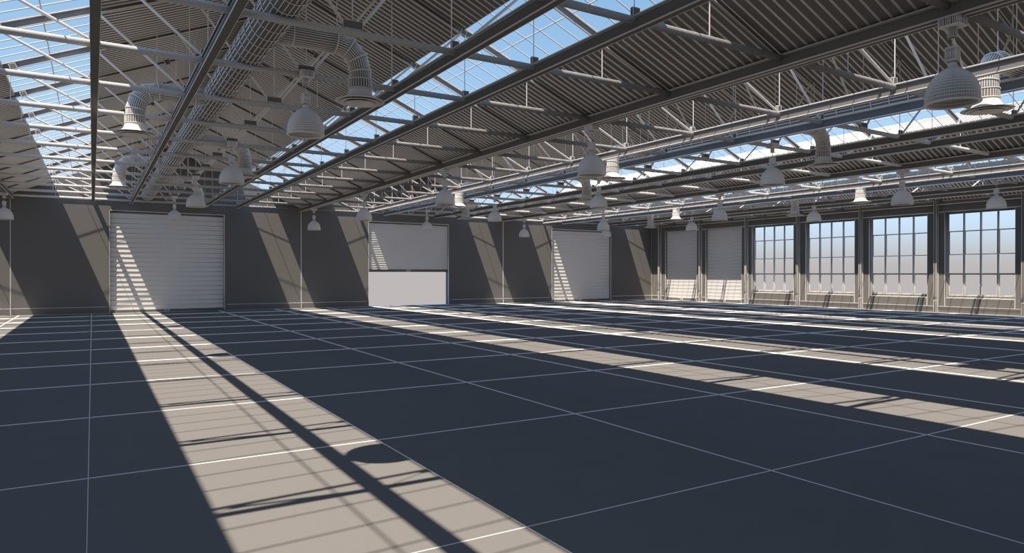 Warehouse empty 3D model_9