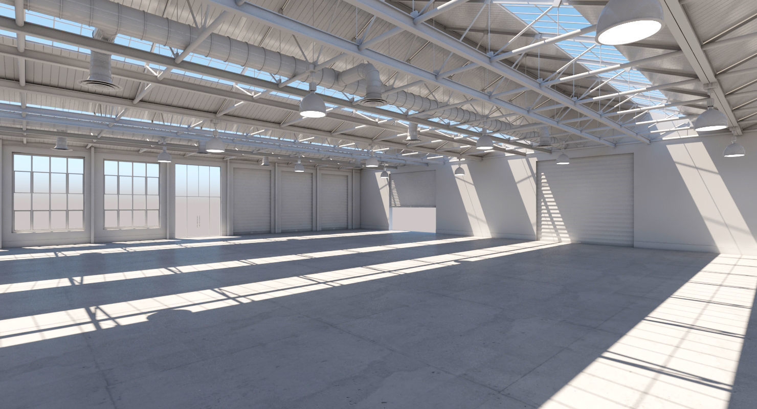 Warehouse empty 3D model_5