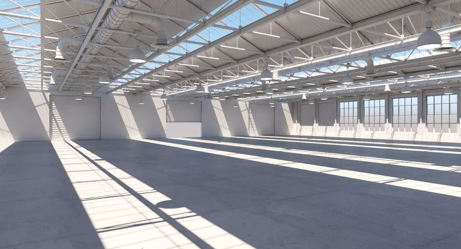 Warehouse empty 3D model_0