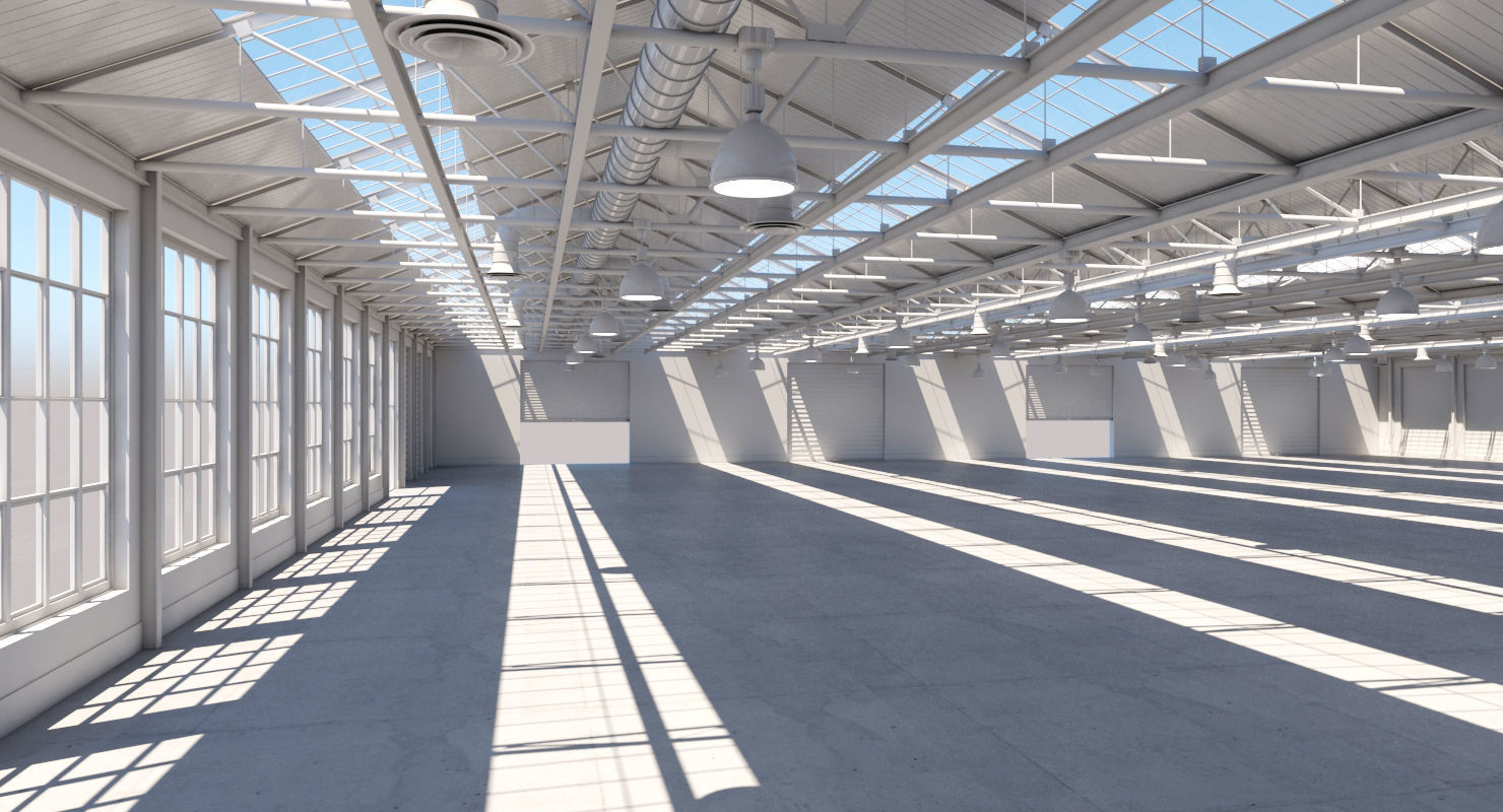 Warehouse empty 3D model_2