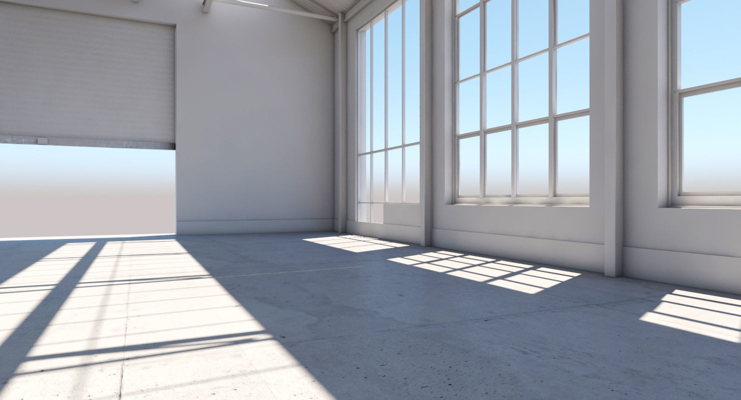 Warehouse empty 3D model_3