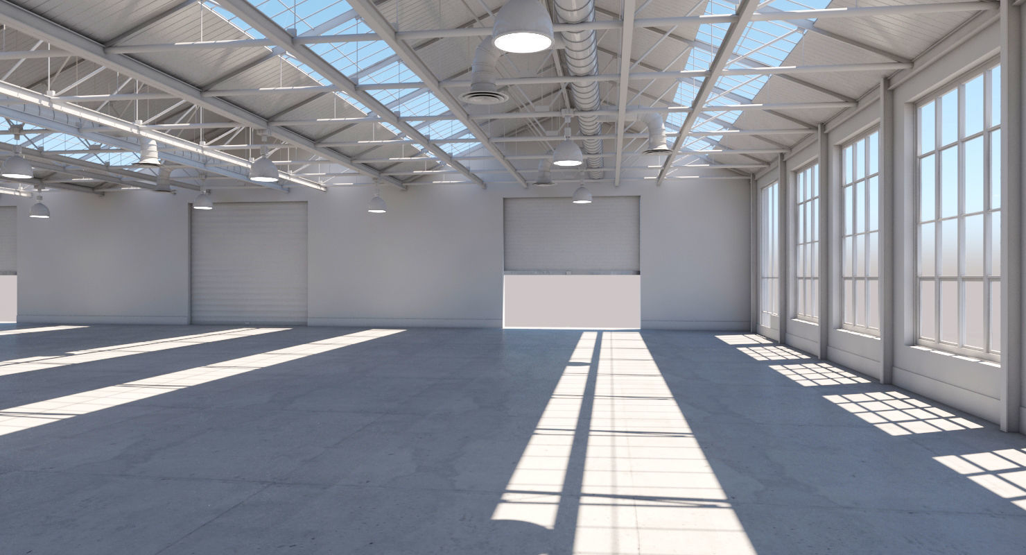 Warehouse empty 3D model_1