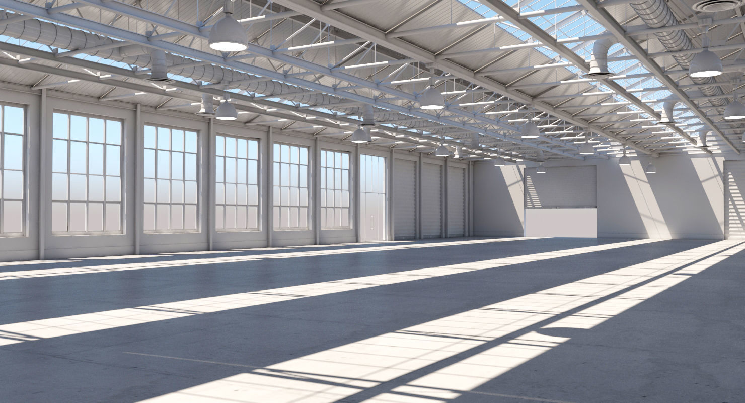 Warehouse empty 3D model_4