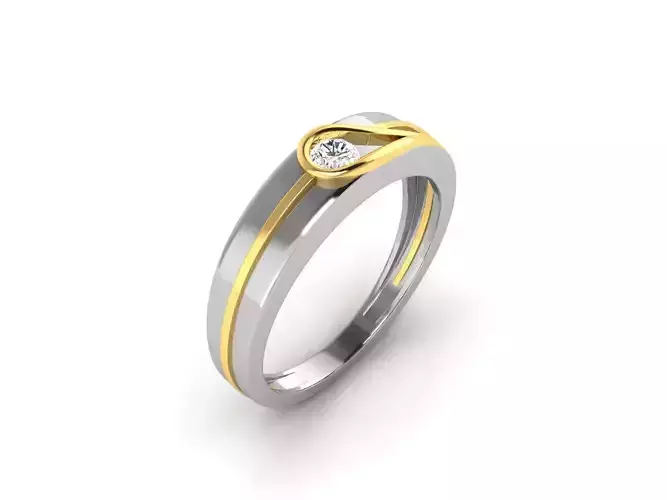 Multimetal Engagement Ring With Diamonds 3
