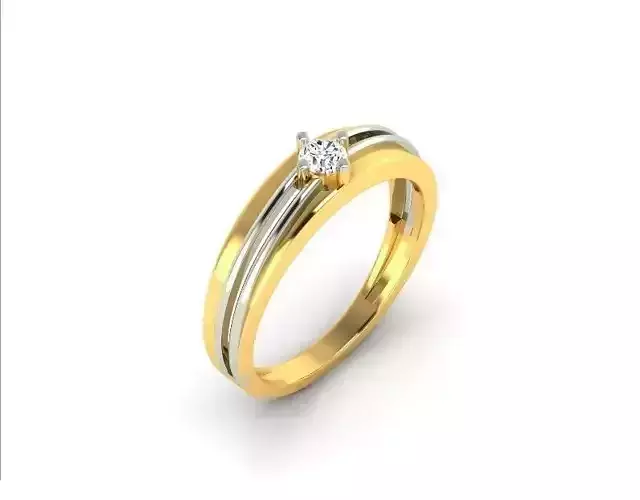 Multimetal Engagement Ring With Diamonds 7